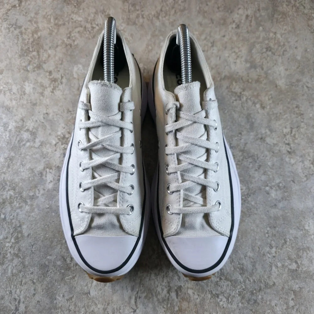 Converse Run Star Hike Low Top White Canvas Platform Sneakers 168817C Womens 8 - Picture 3 of 9